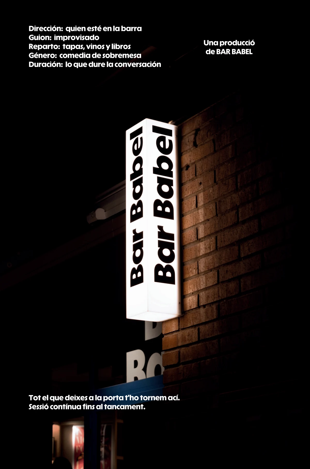 Cartell nocturn de Bar Babel